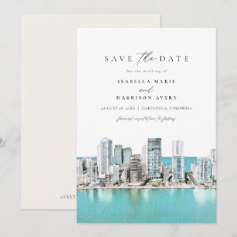 CARTANEGA Colombia Waterverf Save the Date Kaart