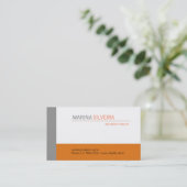 Cartão Business Orange Gray Visitekaartje (Staand voorkant)