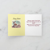 Cartão Comemorativo Folha Dupla páscoa coelho Kaart (Binnen)