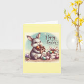 Cartão Comemorativo Folha Dupla páscoa coelho Kaart (Gele Bloem)