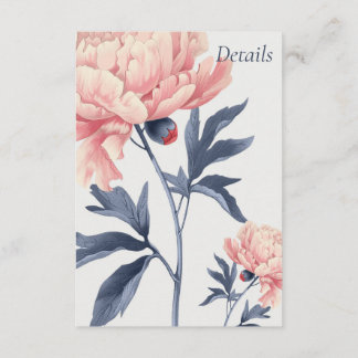 Cartão de detalhes casamento elegante e floral  informatiekaartje