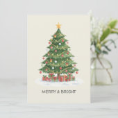 Cartão de natal aquarela alegre e brilhante bedankkaart (Staand voorkant)