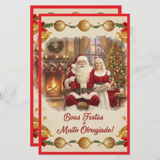 Cartão de Natal Briefpapier (Voorkant / Achterkant)