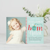 Cartão de Natal e Ano Novo Personalizado com Foto Kaart (Staand voorkant)