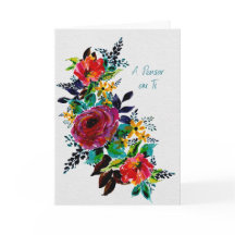 Cartão de Pensamento e Apoio Floral