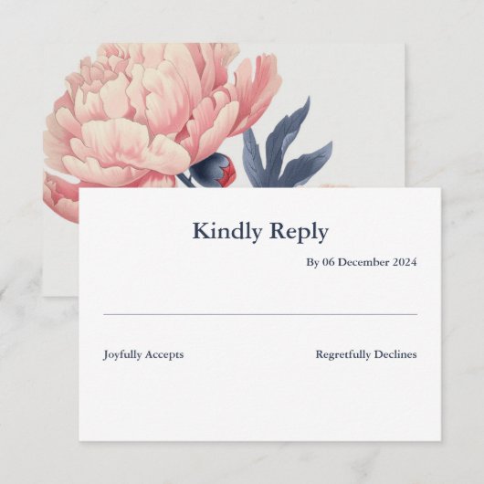 Cartão de resposta 8,9 x 12,7 cm RSVP kaartje (Voorkant / Achterkant)