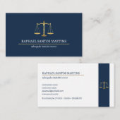 Cartão de Visita Advogado - Azul Marinho Visitekaartje (Voorkant / Achterkant)