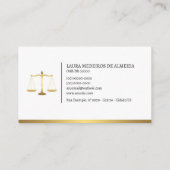 Cartão de Visita Advogado - Preto e Branco Visitekaartje (Achterkant)