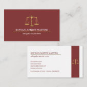 Cartão de Visita Advogado - Vinho Tinto Visitekaartje (Voorkant / Achterkant)