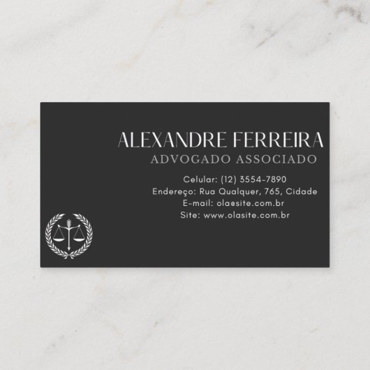 Cartão de visita advogado visitekaartje (Achterkant)