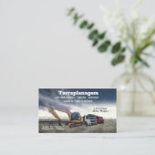 Cartão de visita Bulldozer Visitekaartje (Staand voorkant)