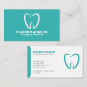 Cartão de Visita Dentista - Turquesa Visitekaartje (Voorkant / Achterkant)