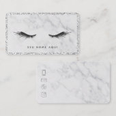 Cartão de Visita - Designer de Cílios - Maquiadora Visitekaartje (Voorkant / Achterkant)