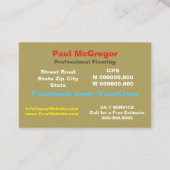 Cartão De Visita Professional Flooring Visitekaartje (Achterkant)