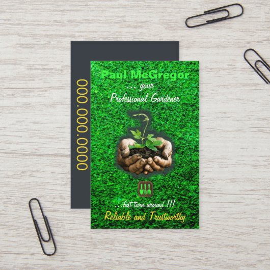 Cartão De Visita Professional Gardening Visitekaartje (Voorkant / Achterkant in situ)