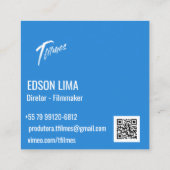 Cartão de Visitas Filmmaker e Fotógrafo Vierkante Visitekaartje (Achterkant)