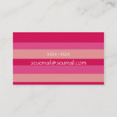 Cartão de visitas rosa listrasdo visitekaartje (Achterkant)