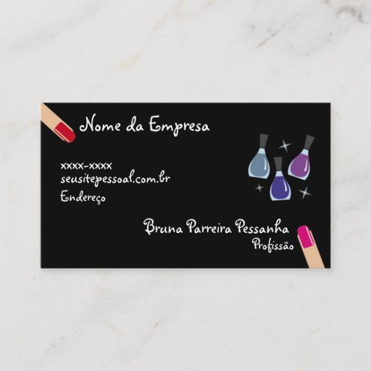 Cartão de visitas Unhas e Esmalte Visitekaartje (Voorkant)