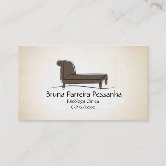 Cartão Divã Psicanalista Visitekaartje (Voorkant)