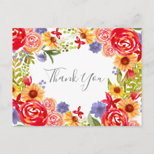 Cartão floral WildbloemenDank u Briefkaart