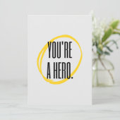 Cartão Je bent een held. Feestdagenkaart (Staand voorkant)