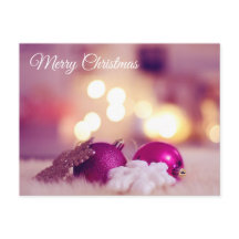 Cartão Postal de Natal Rosa Amor de Amigo