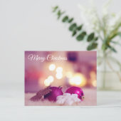 Cartão Postal de Natal Rosa Amor de Amigo Feestdagenkaart (Staand voorkant)