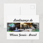 Cartão postal lembrança de Minas Gerais Briefkaart (Voorkant / Achterkant)
