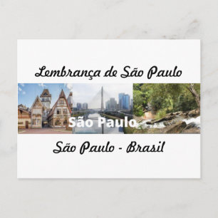 Cartão Postal lembrança de São Paulo Brasil Briefkaart
