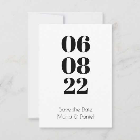 Cartão Reserve a Data Folha Única Save The Date (Voorkant)