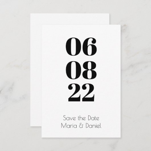 Cartão Reserve a Data Folha Única Save The Date (Voorkant / Achterkant)