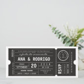 Cartaz convite de casamento do teatro em preto kaart (Staand voorkant)