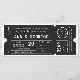 Cartaz convite de casamento do teatro em preto kaart