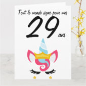 Carte anniversaire 29 ans grootformaat licorne xxl kaart (Gele Bloem)