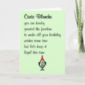 Carte Blanche Een grappig gedicht over een gelukki Kaart (Voorkant)