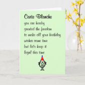 Carte Blanche Een grappig gedicht over een gelukki Kaart (Gele Bloem)