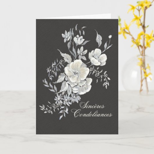 Carte de Condoléances de l’Anémone Blanche Kaart (Gele Bloem)