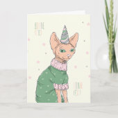 Carte de Fête - Chat Sphynx Kaart (Voorkant)