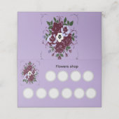 Carte de fidélité pliée fleuriste 20 points klantenkaartje (Buitenkant ongevouwen)