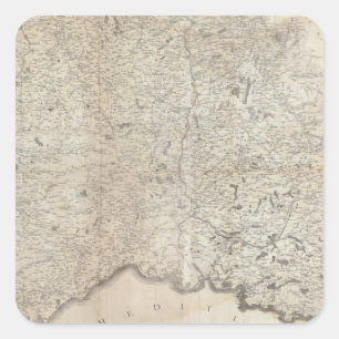 Carte de la France SE Vierkante Sticker