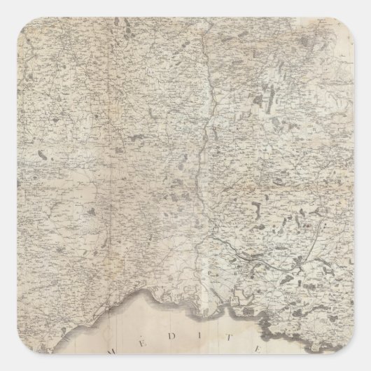 Carte de la France SE Vierkante Sticker (Voorkant)
