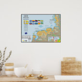 Carte de la Frise (Fryslân) Poster (Keuken)