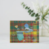 Carte de la Guadeloupe en madras Briefkaart (Staand voorkant)