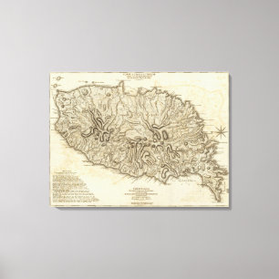 Carte de l'Isle de la Grenade Canvas Afdruk