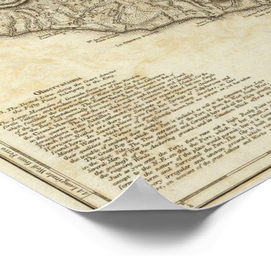 Carte de l'Isle de la Grenade Poster (Hoek)