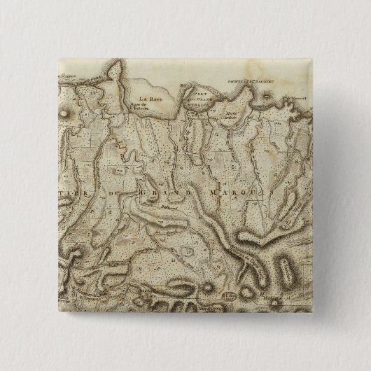 Carte de l'Isle de la Grenade Vierkante Button 5,1 Cm (Voorkant)