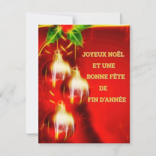 Carte de Noël Feestdagenkaart (Voorkant)