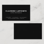 Carte de visite élégante noir et blanc modèle visitekaartje (Voorkant / Achterkant)