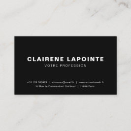 Carte de visite élégante noir et blanc modèle visitekaartje