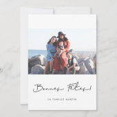 Carte de voeu foto Bonnes fêtes à personnaliser Feestdagenkaart (Voorkant)